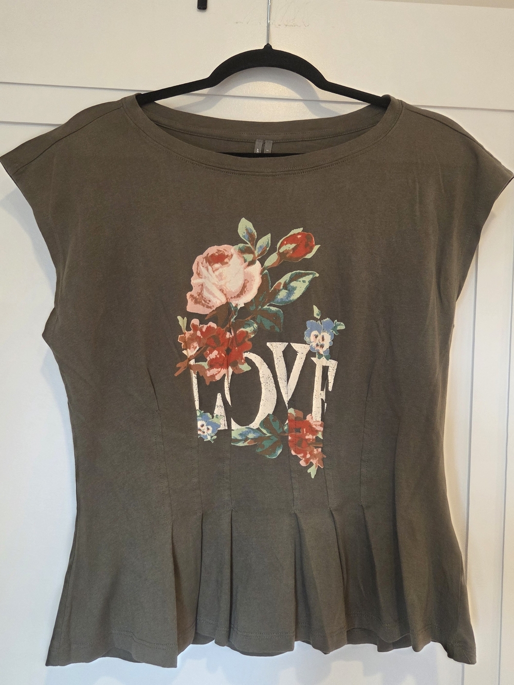 Anthropologie Olive Green Love Tee